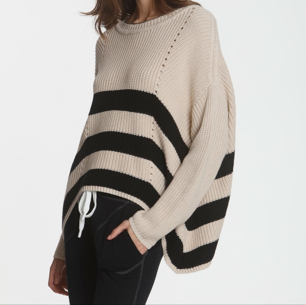LABEL + THREAD Angie Angle Crew Sweater, Sand, Large